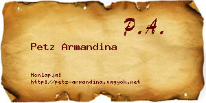 Petz Armandina névjegykártya